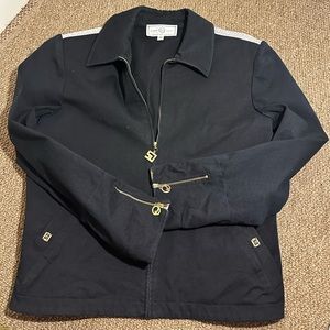 ST. JOHN By Marie Grey blue pants suit jacket